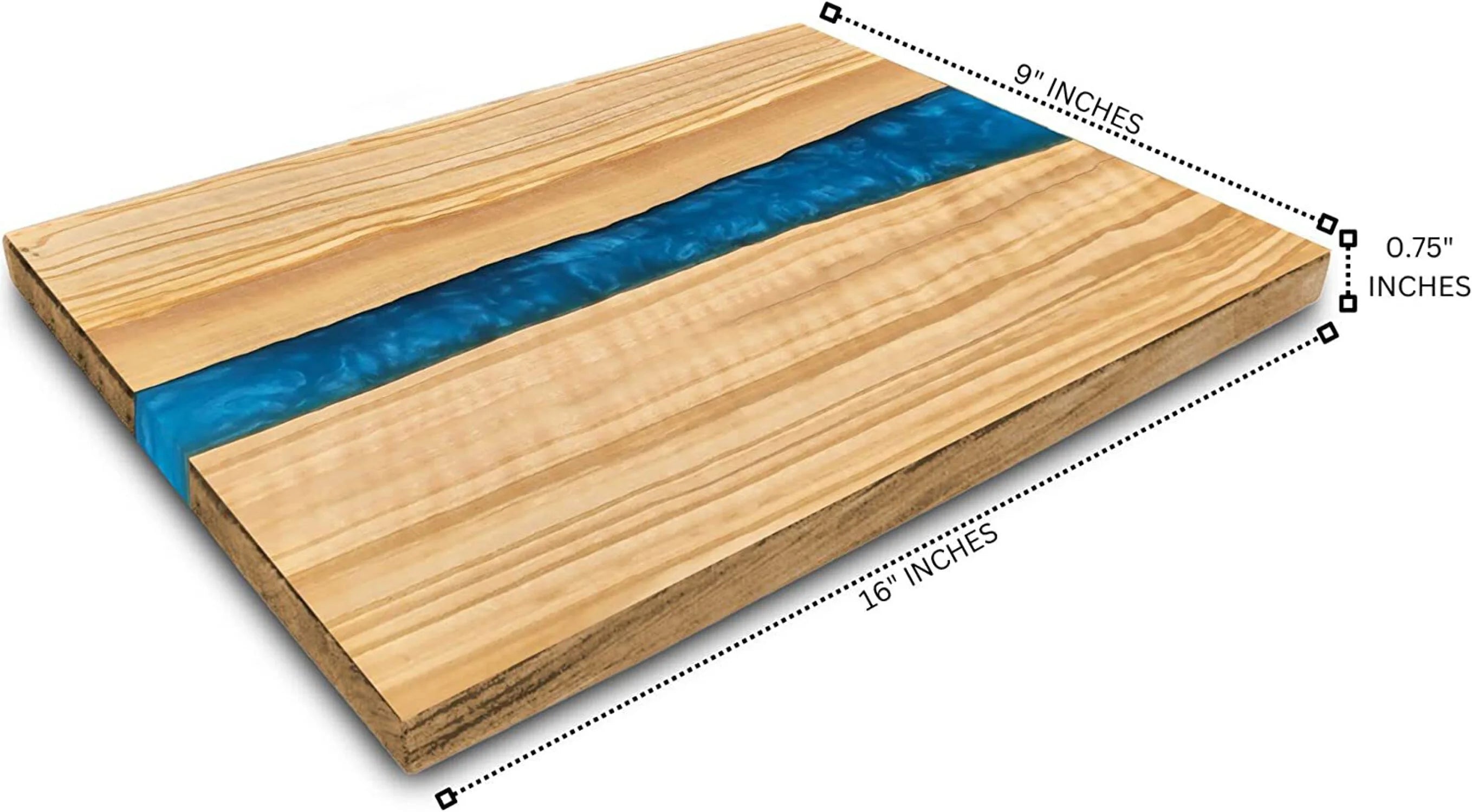 Olive Wood Cheese Board with Resin River V9501