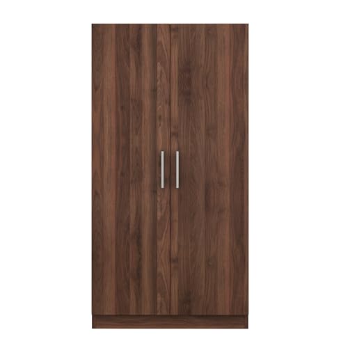 Black 4-Door Wooden Wardrobe Closet with 2 Drawers Y809