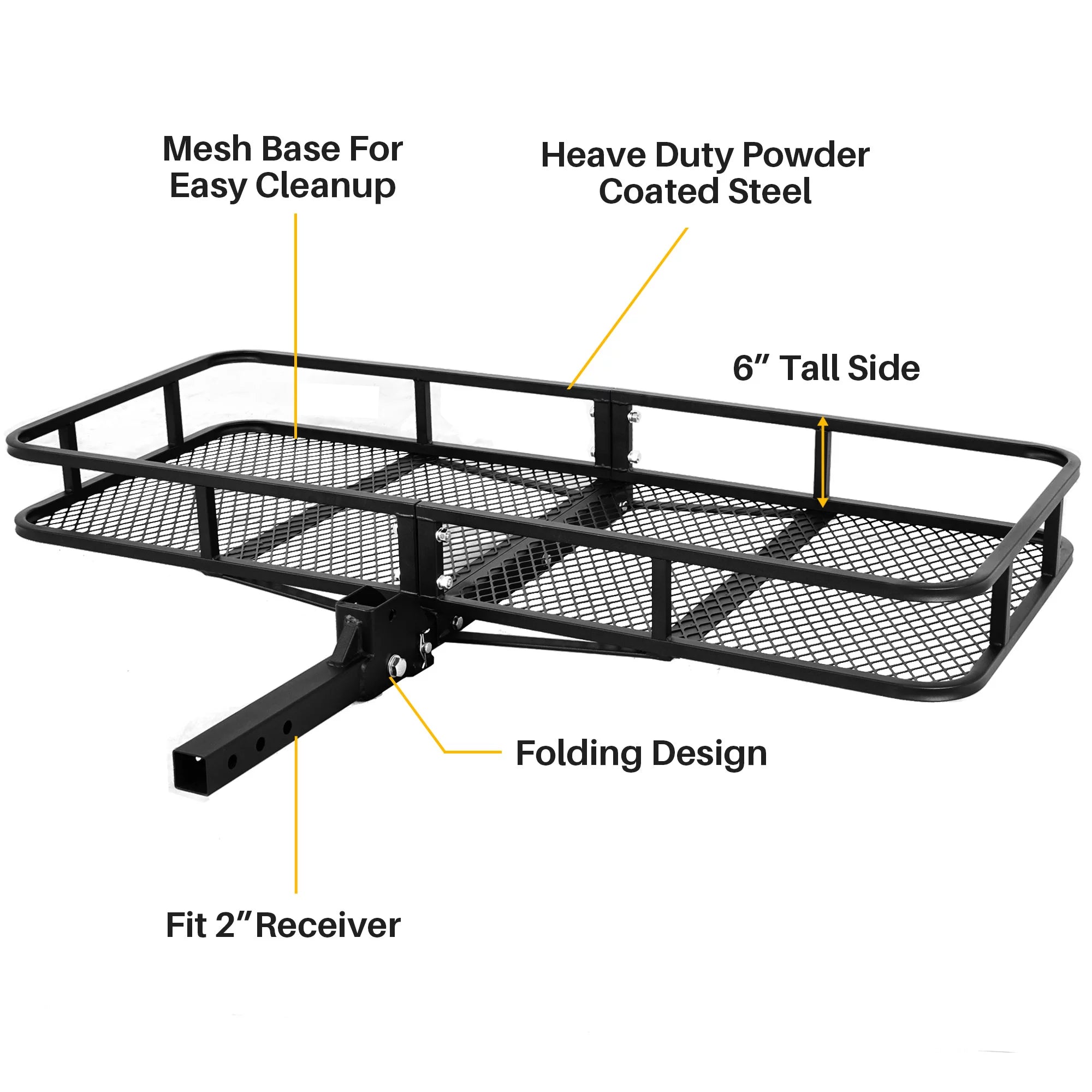 60" Folding Cargo Carrier Luggage Basket L904