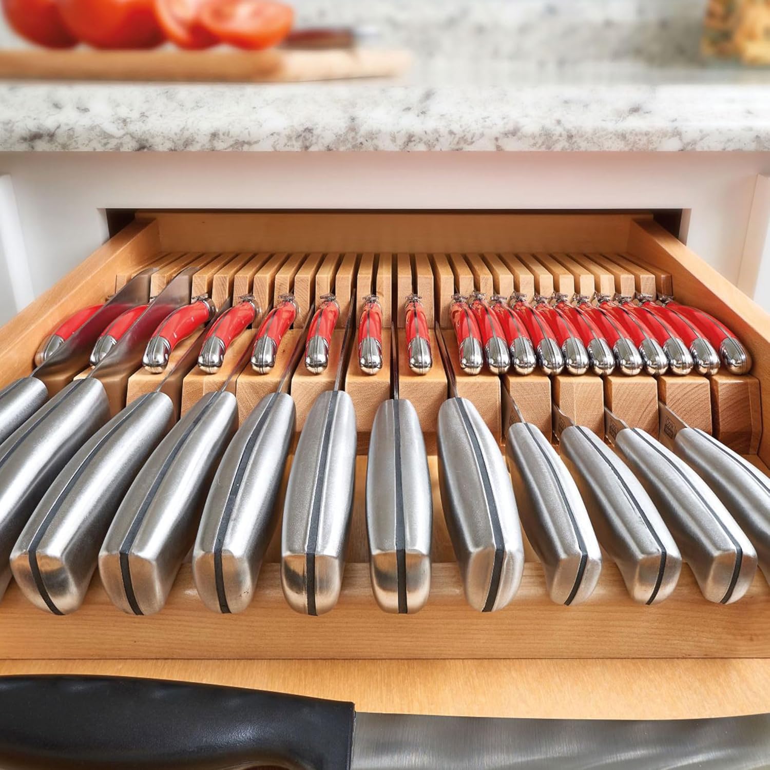 Dual Row Knife Block Drawer Organizer Q859