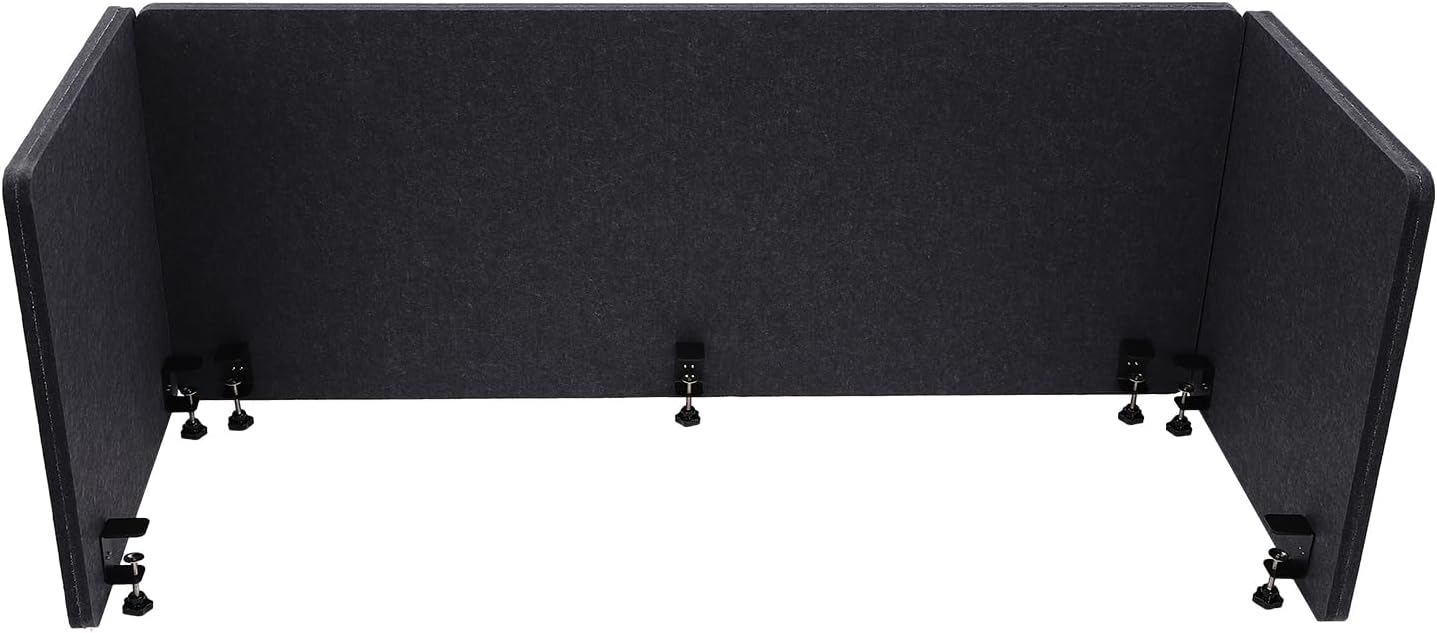 Dark Gray Acoustic Desk Privacy Panel, 59"L x 24"W V38311