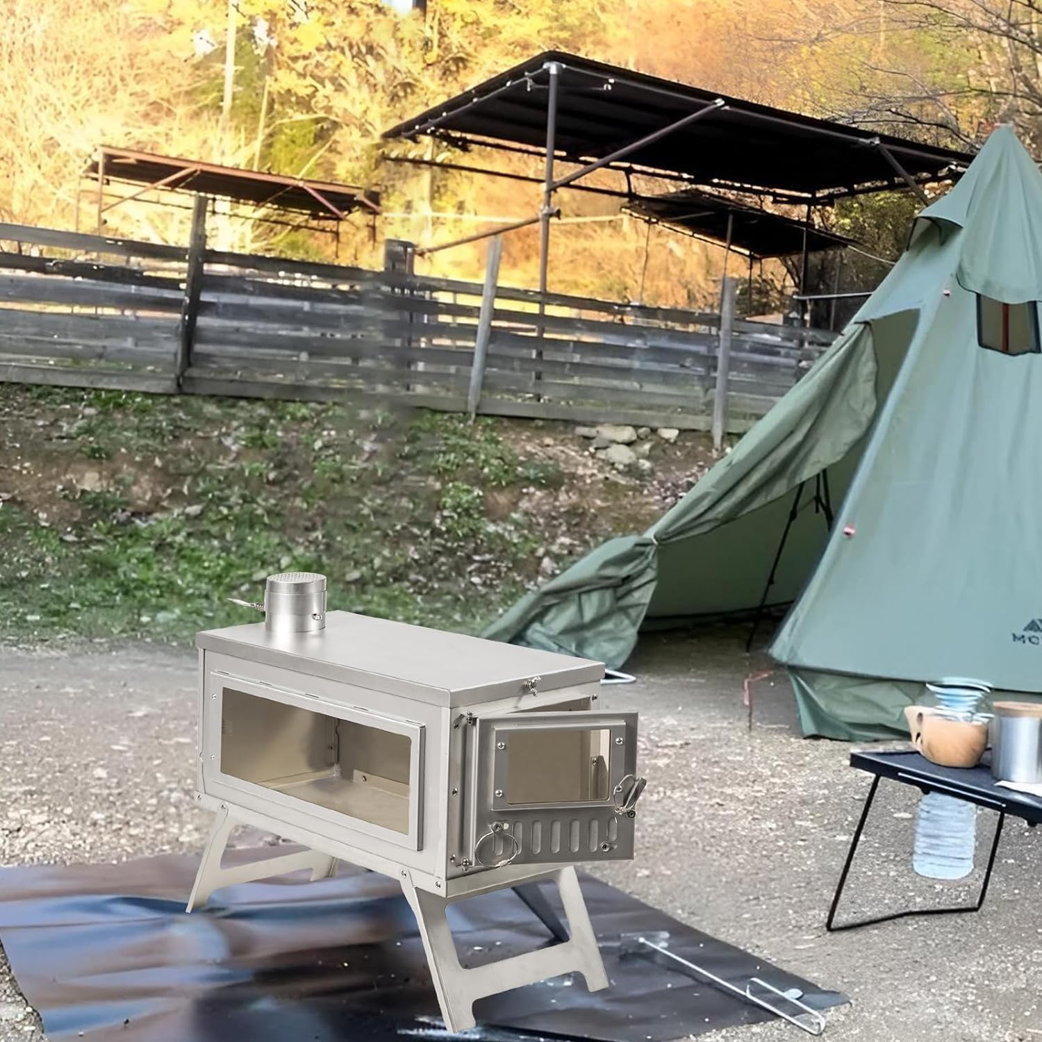 Stainless Steel Folding Wood Stove with Folding Pipe L6297