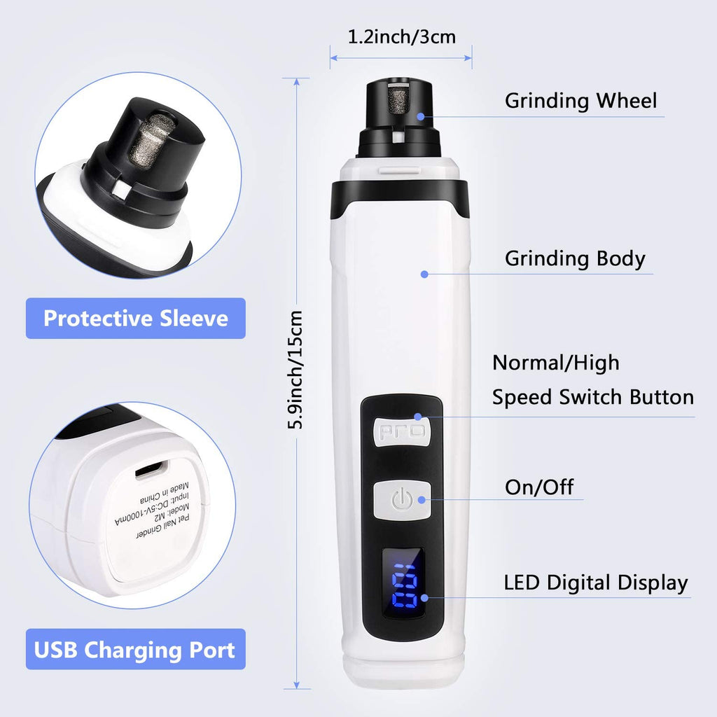 Rechargeable 2-Speed Electric Pet Nail Grinder B118
