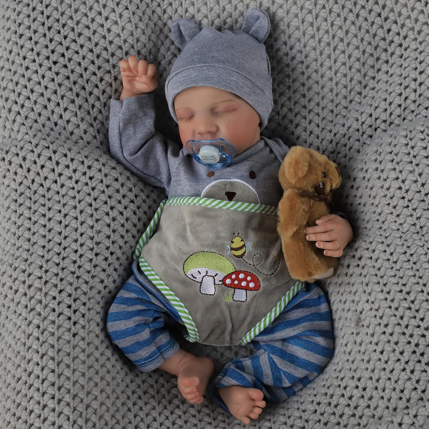 18-Inch Realistic Soft Cloth Body Poseable Baby Doll R8405