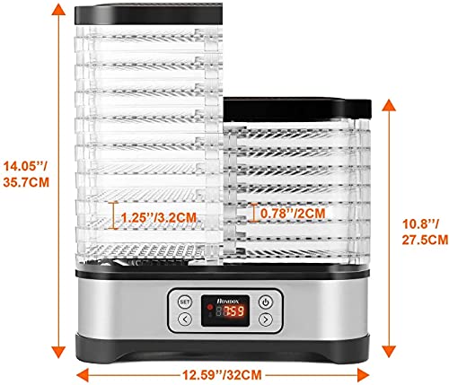 Food Dehydrator Machine with 8 Trays, 400W Digital Timer and Temperature Control, BPA Free J897