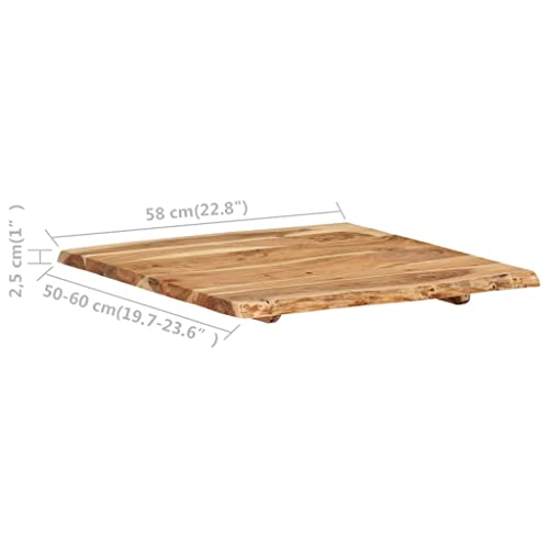 Solid Acacia Wood Table Top 22.8" x (19.7"-23.6") x1 J892923