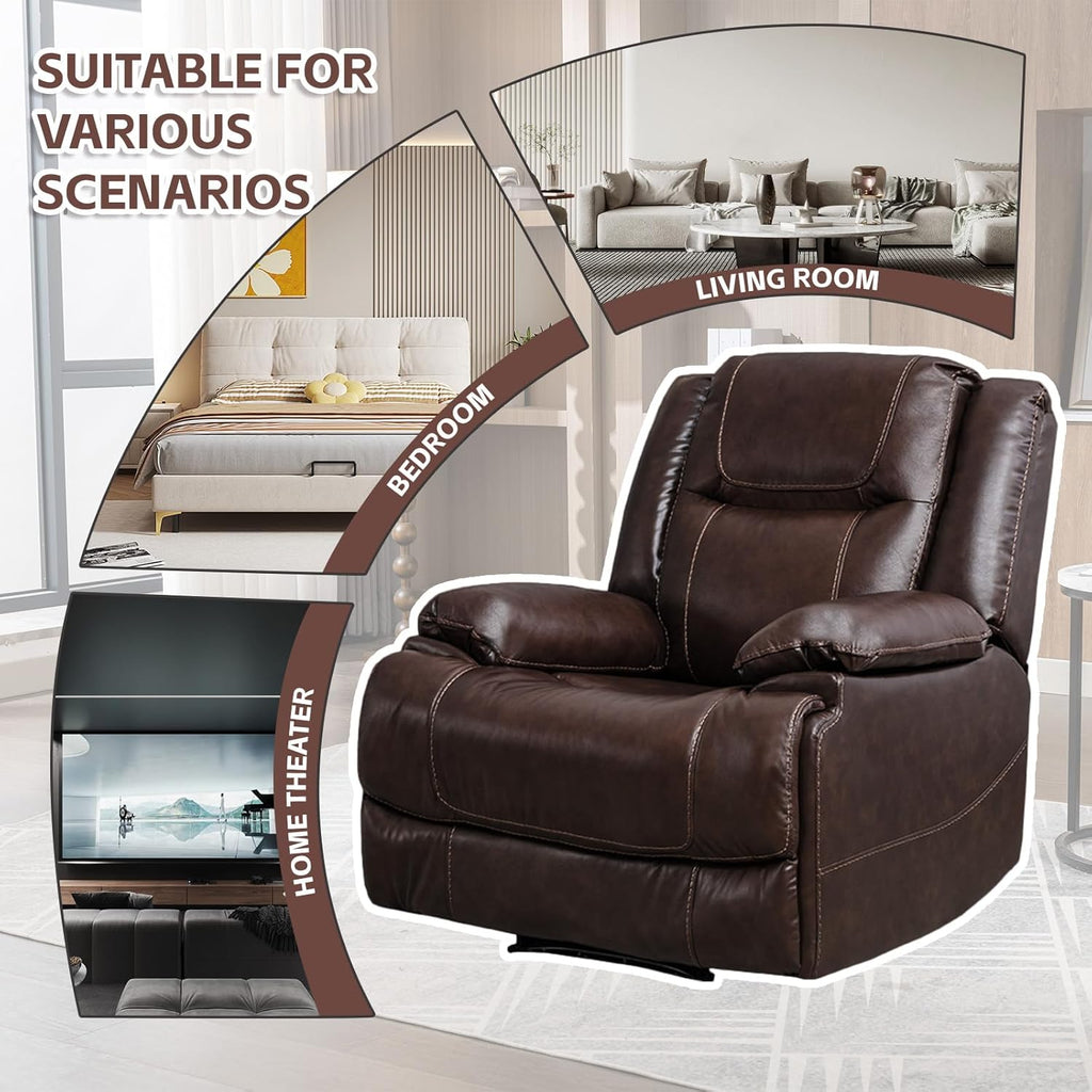 Genuine Leather Manual Reclining Chair T392804