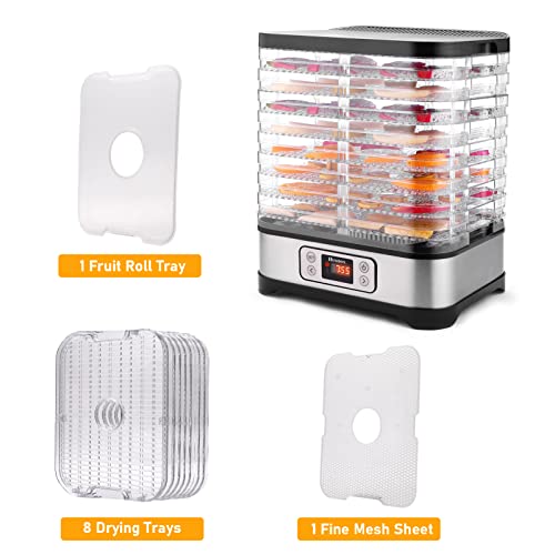 Food Dehydrator Machine with 8 Trays, 400W Digital Timer and Temperature Control, BPA Free J897