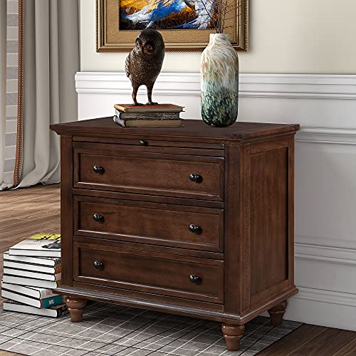 3-Drawer Wooden Nightstand with Pull-Out Tray (Blue) I701873