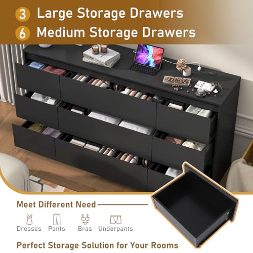 White 9 Drawer Wood Dresser H620772