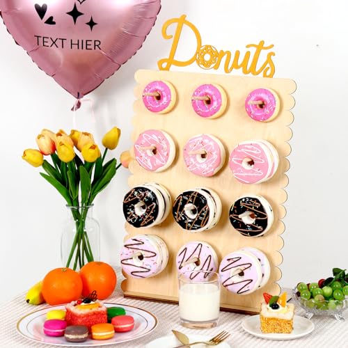 Reusable 12 Peg Wooden Donut Wall Stand N888