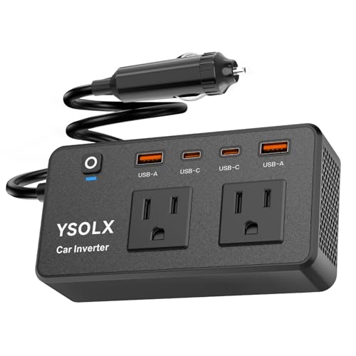 300W DC 12V to 110V AC Car Power Inverter with USB-C & USB-A E110