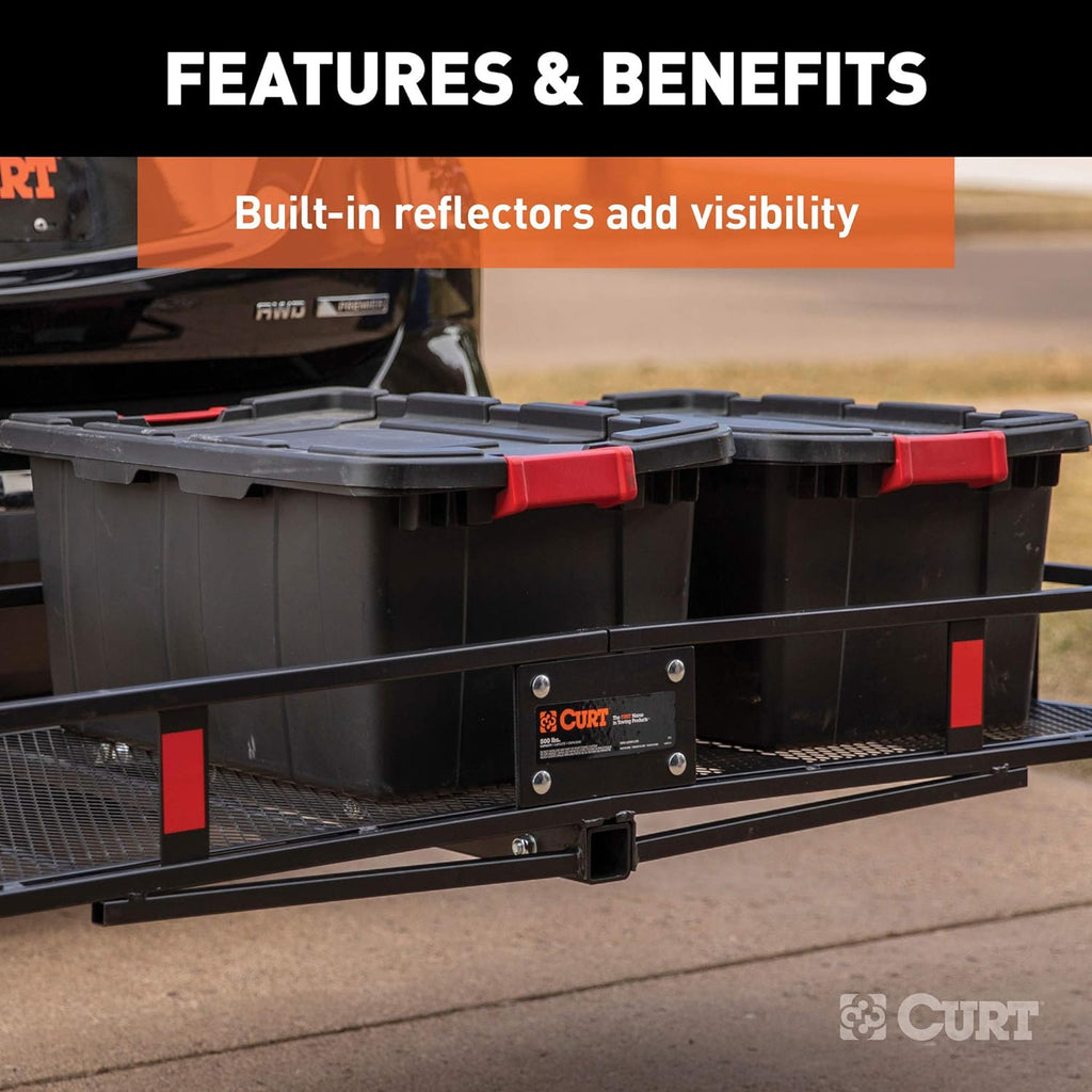 60 x 24-Inch Black Steel Basket Hitch Cargo Carrier S338665