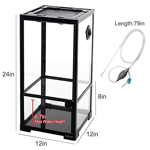 15 Gallon Full Glass Reptile Terrarium with Siphon Gravel Cleaner Set I5215