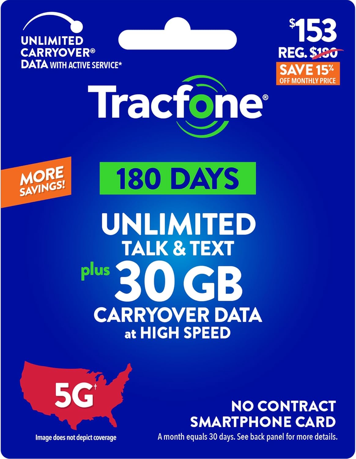 Unlimited Talk & Text Plus 30 GB of Data 180-Day Prepaid Plan Z24514