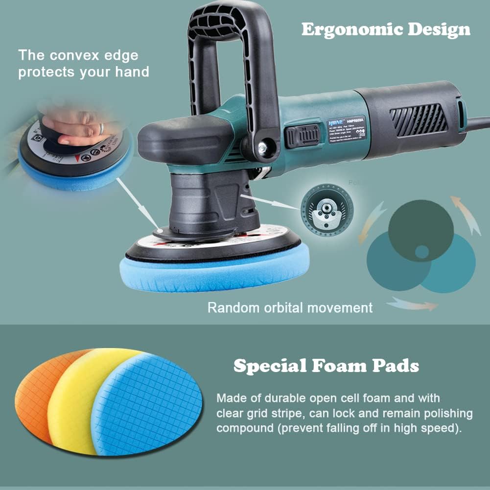 6 inch 750W Random Orbital Polisher Buffer with 6 Variable Speed Z440