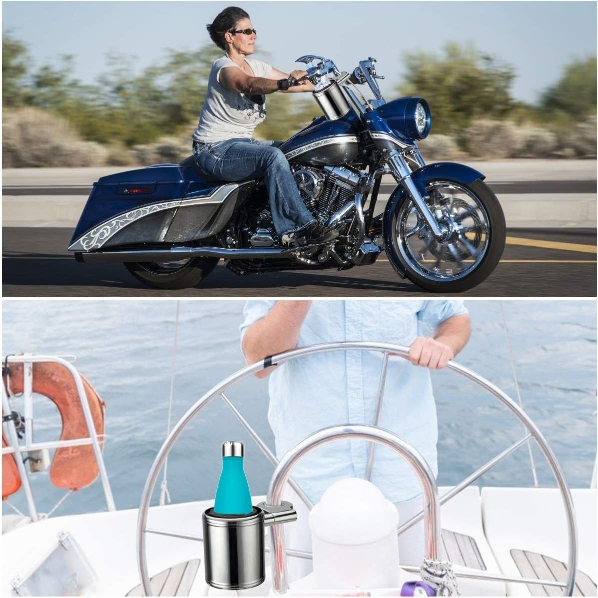 Adjustable Chrome Motorcycle Cup Holder Q871