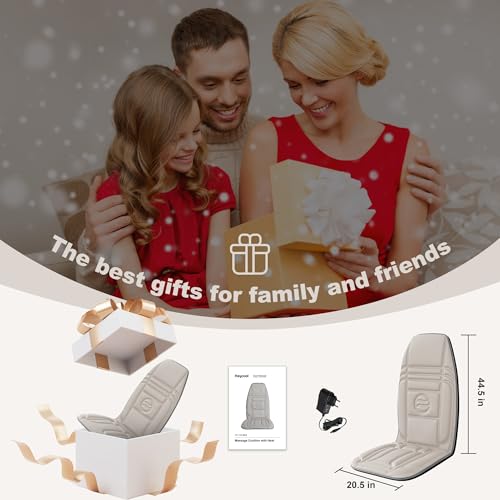 Beige Massage Chair Pad with Heat and Vibration Motors R270