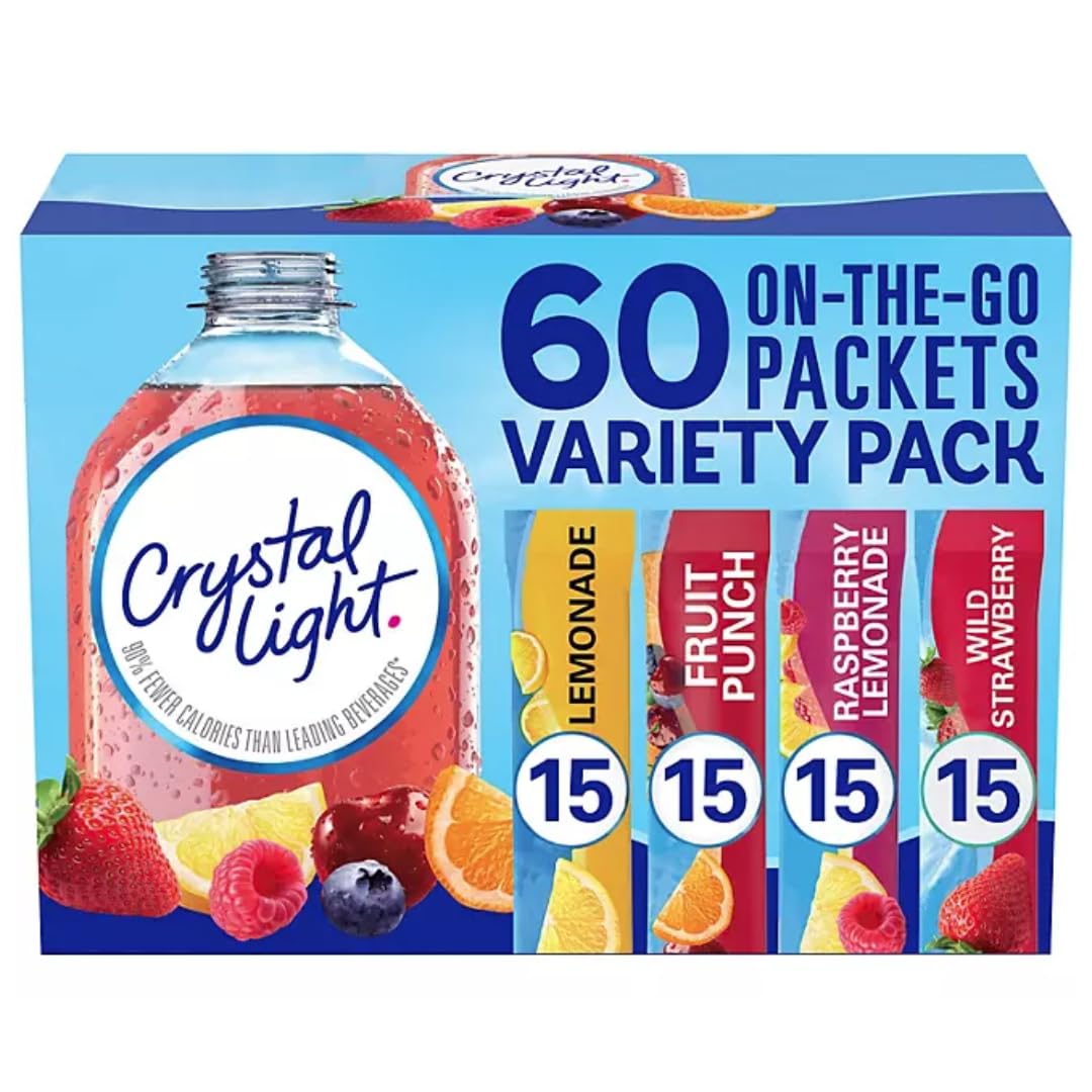 Zero Sugar Flavored Drink Mix Packets Variety Pack 60 Count N8639