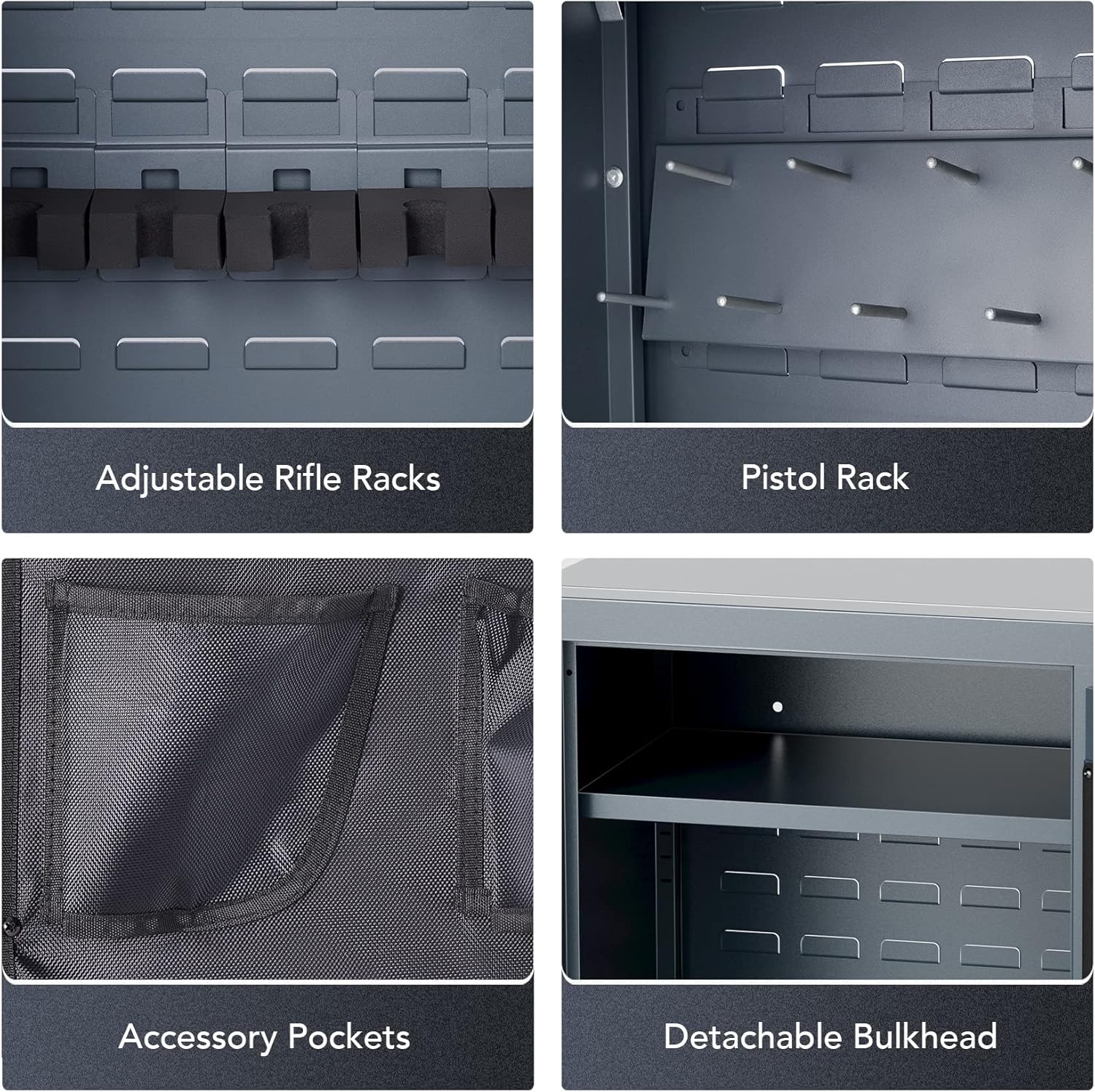 Large Gun Safe with Biometric Fingerprint Keypad Locks, 56*20*15 In W8284