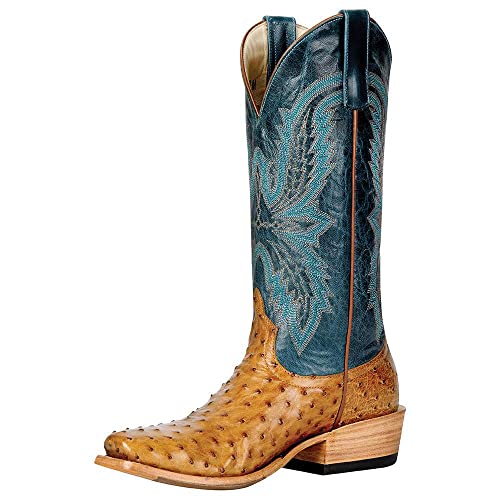 Women's Full Quill Ostrich Top Hand Snub Toe Boot T334480