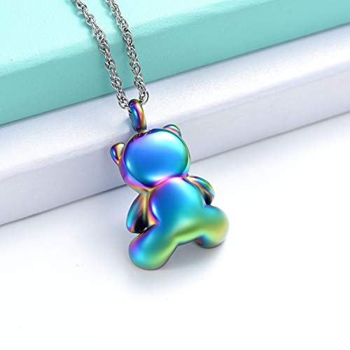Teddy Bear Cremation Urn Necklace Ashes Jewelry Heart Memorial Urn Keepsake Locket Pendant Ash Holder Z8483