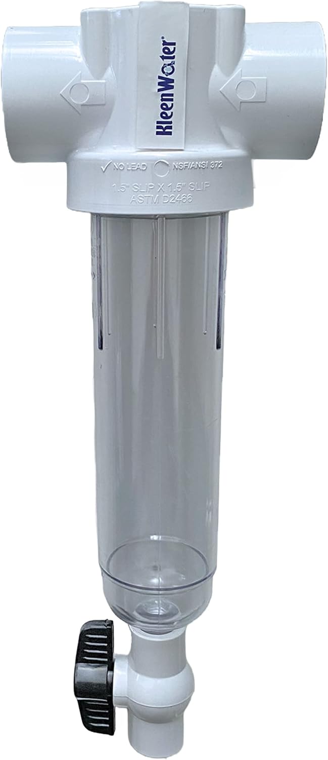 1.5 Inch PVC Slip Fit Connection 50 GPM 100 Mesh Stainless Screen Whole House Spin Down Sand and Sediment Filter B67102