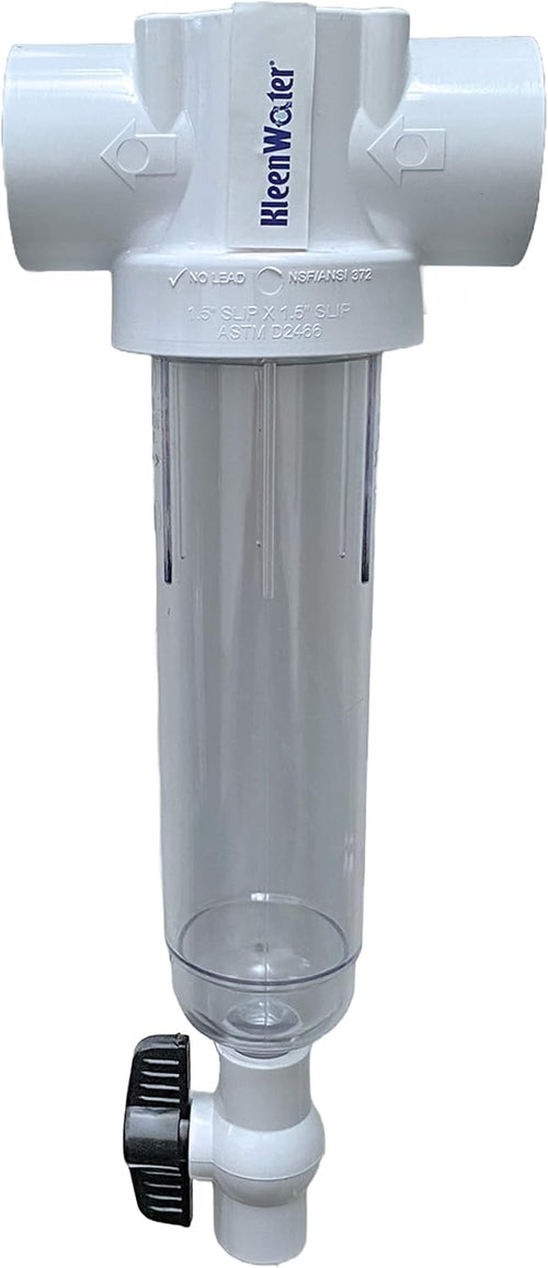 1.5 Inch PVC Slip Fit Connection 50 GPM 100 Mesh Stainless Screen Whole House Spin Down Sand and Sediment Filter B67102