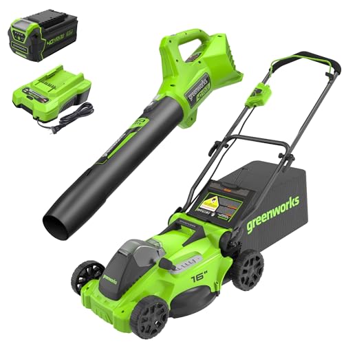 40V 16" Brushless Cordless Push Lawn Mower with 4.0Ah Battery and Charger P7949