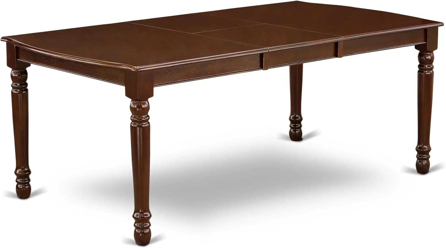 7 Piece Rectangle Wood Dining Table Set with 6 Upholstered Chairs, Mahogany A13908