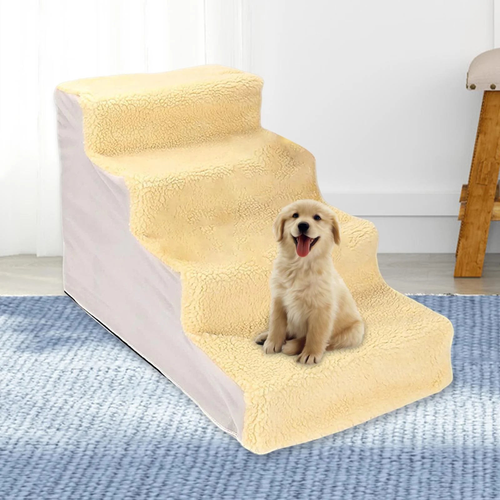 Yellow Non Slip Detachable Washable Pet Stairs V2033