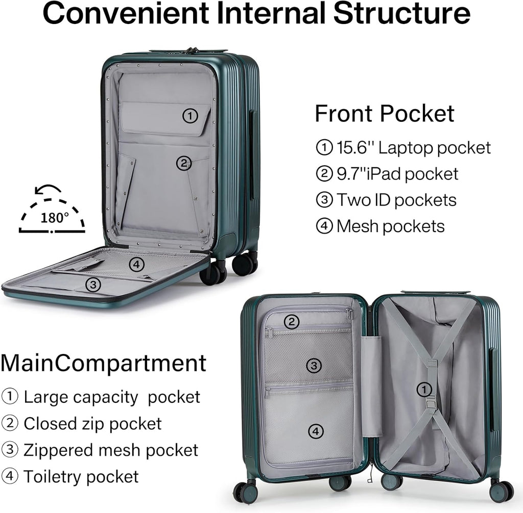 24 Inch Hard Shell Checked Luggage with Wheels and Lock T62612