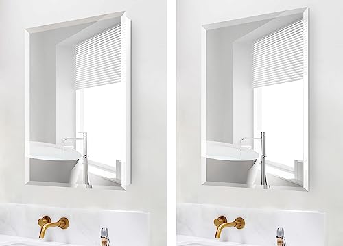 14"x24" Rectangular Beveled Frameless Mirror Cabinet I883