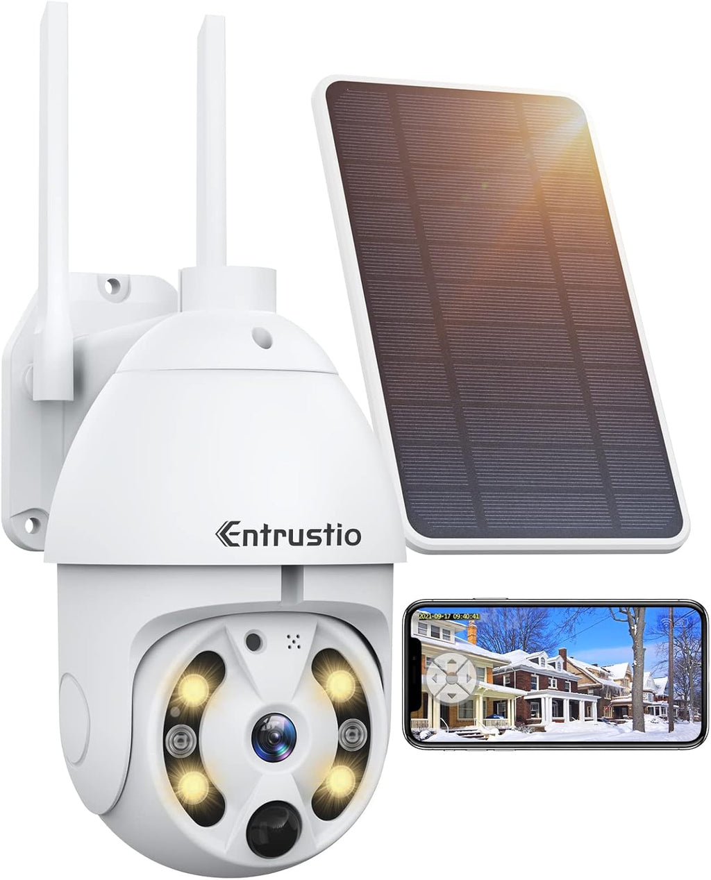 Solar Security Camera Wireless Outdoor 360° Pan Tilt WiFi Solar Powered Camera R307