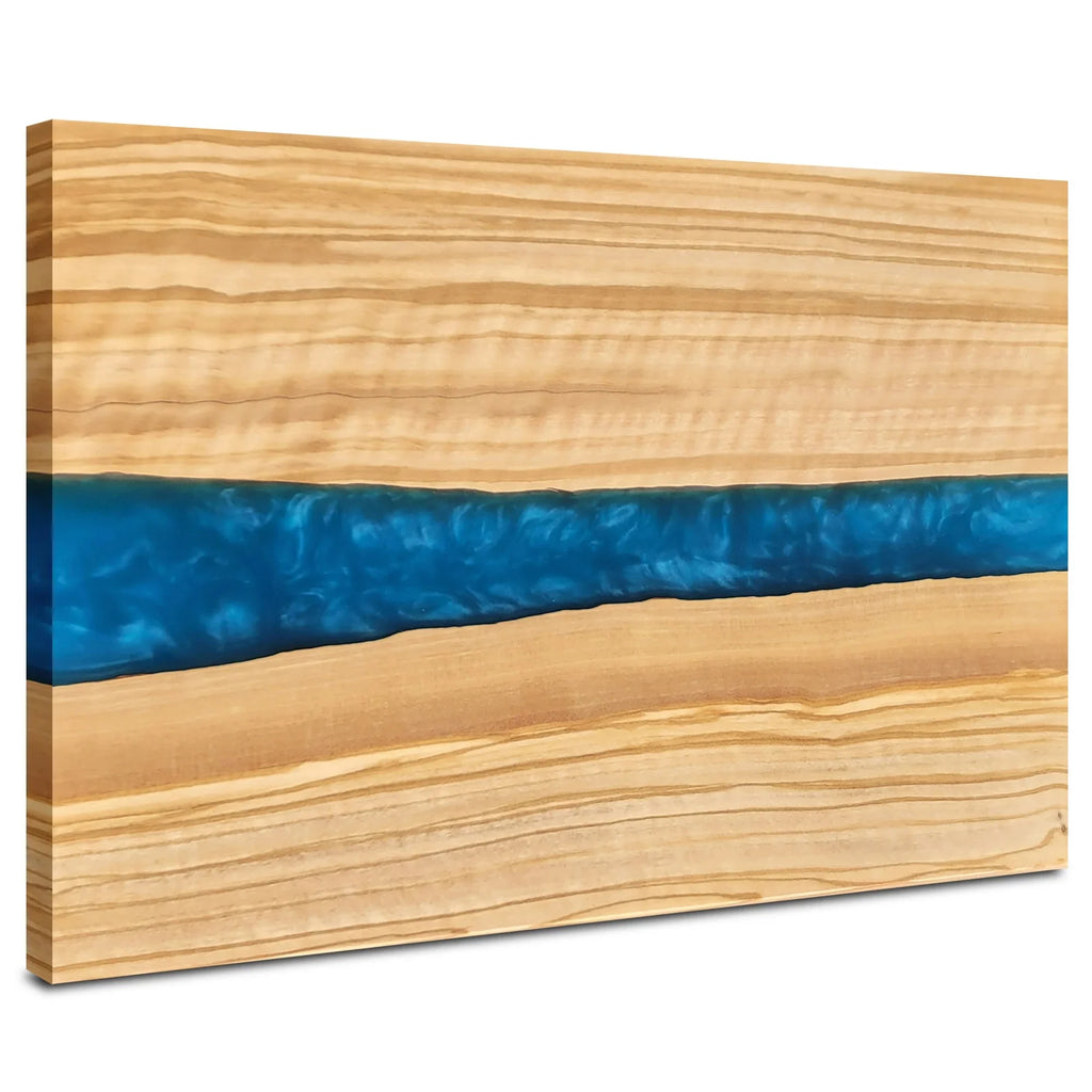 Olive Wood Cheese Board with Resin River V9501