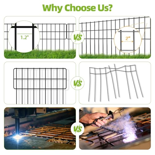 30 Panels No Dig Metal Fence Barrier, 13in(H) x 30ft(L) D4339