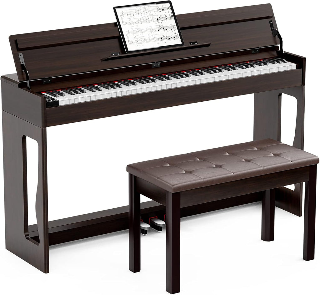 88 Key Weighted Keyboard Piano with Bench, Black A40241