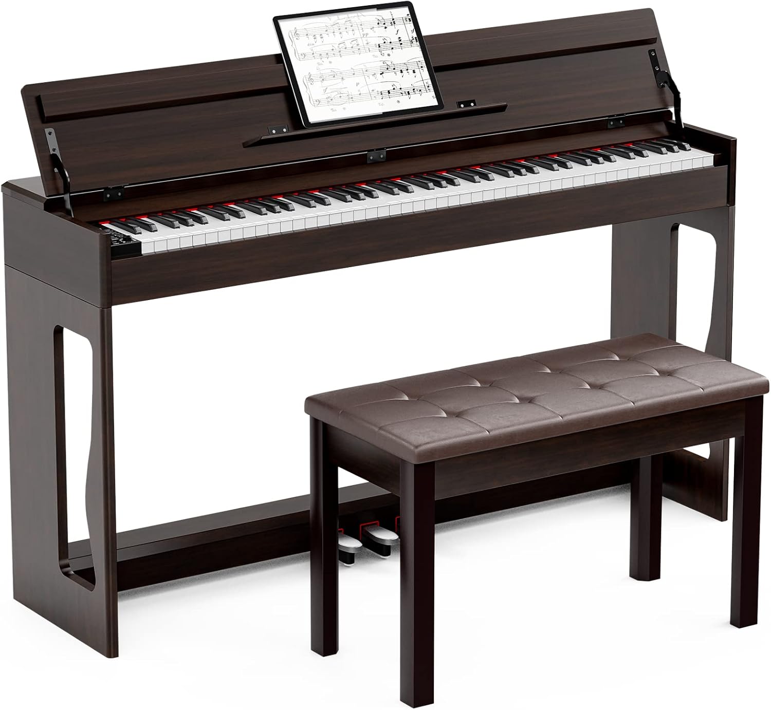88 Key Weighted Keyboard Piano with Bench, Black A40241