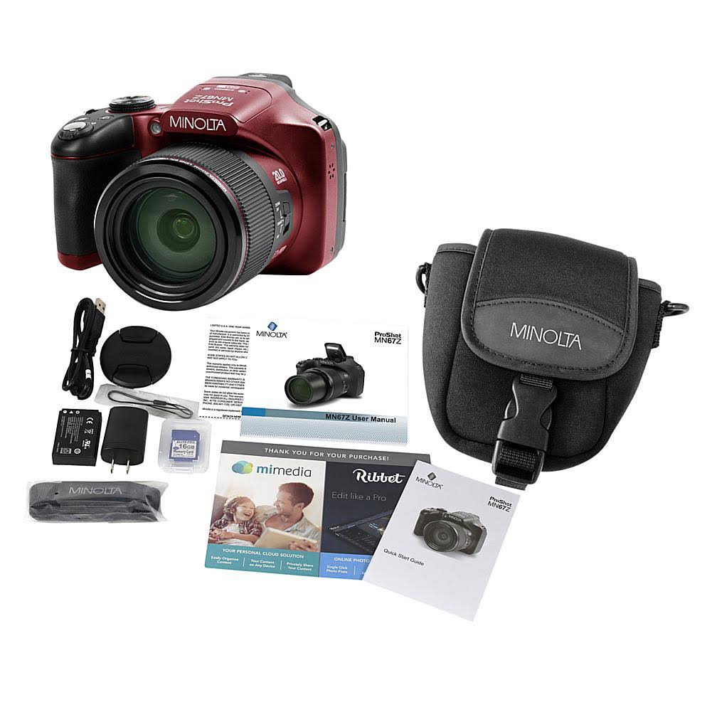20.0-Megapixel 1080p Full HD 67x Optical Zoom Wi-Fi Bridge Camera (Red) I74478