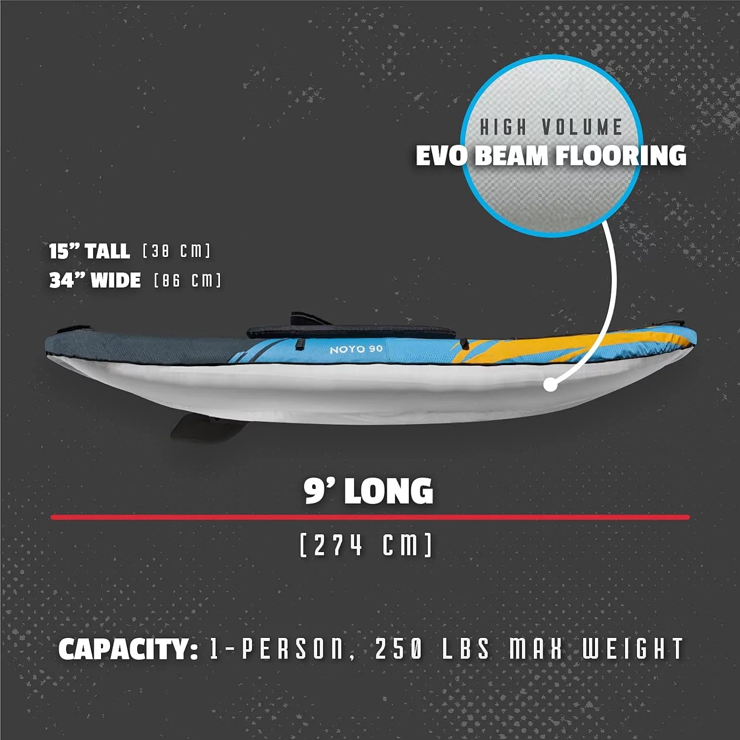 Open Box Inflatable Kayak 1 Person Touring Kayak with Cover B929001