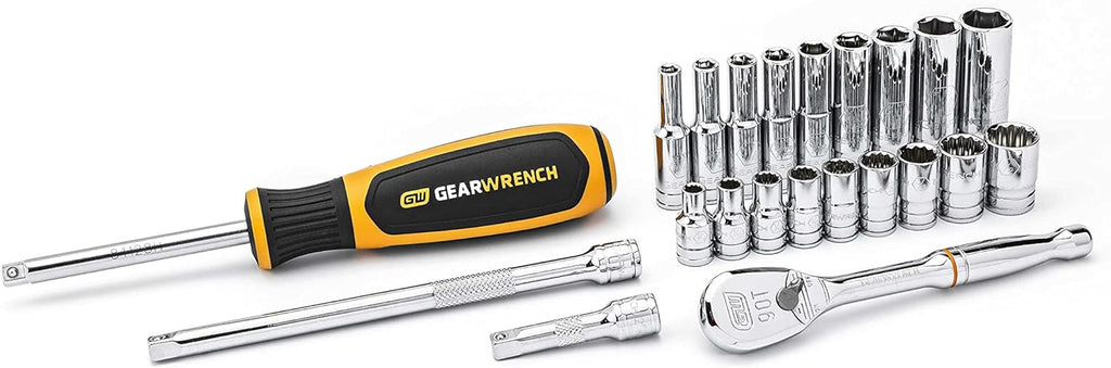 51 Pc 1/4" Drive Standard & Deep SAE/Metric Mechanics Tool Set U64196