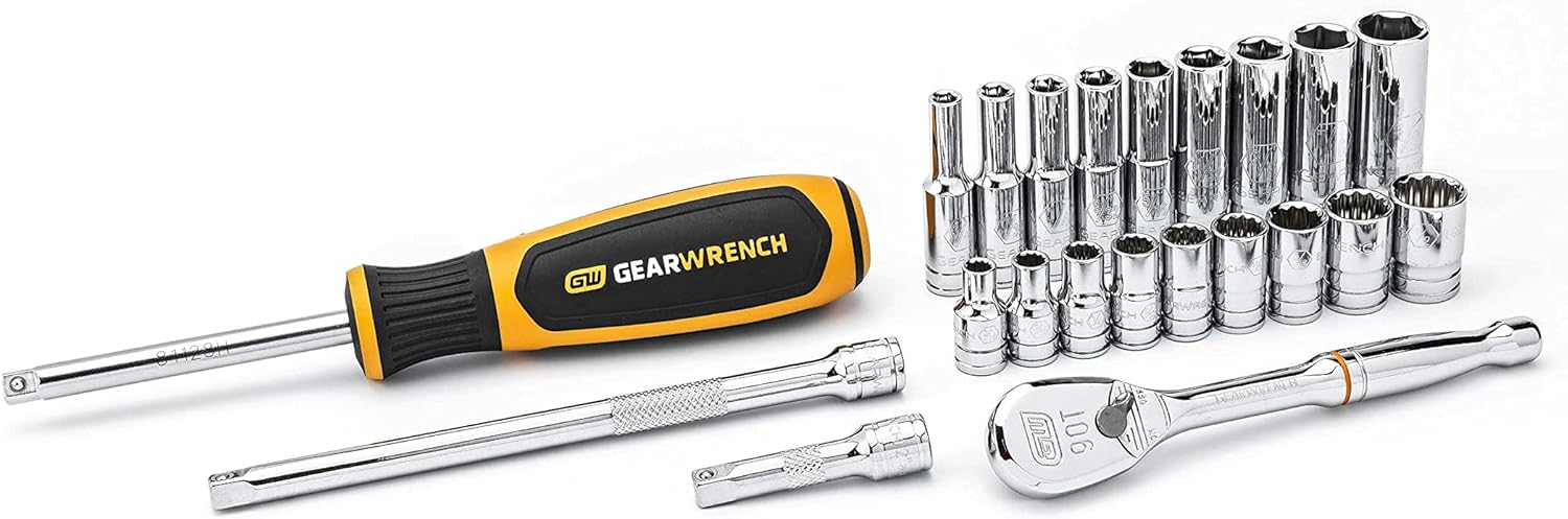 51 Pc 1/4" Drive Standard & Deep SAE/Metric Mechanics Tool Set U64196