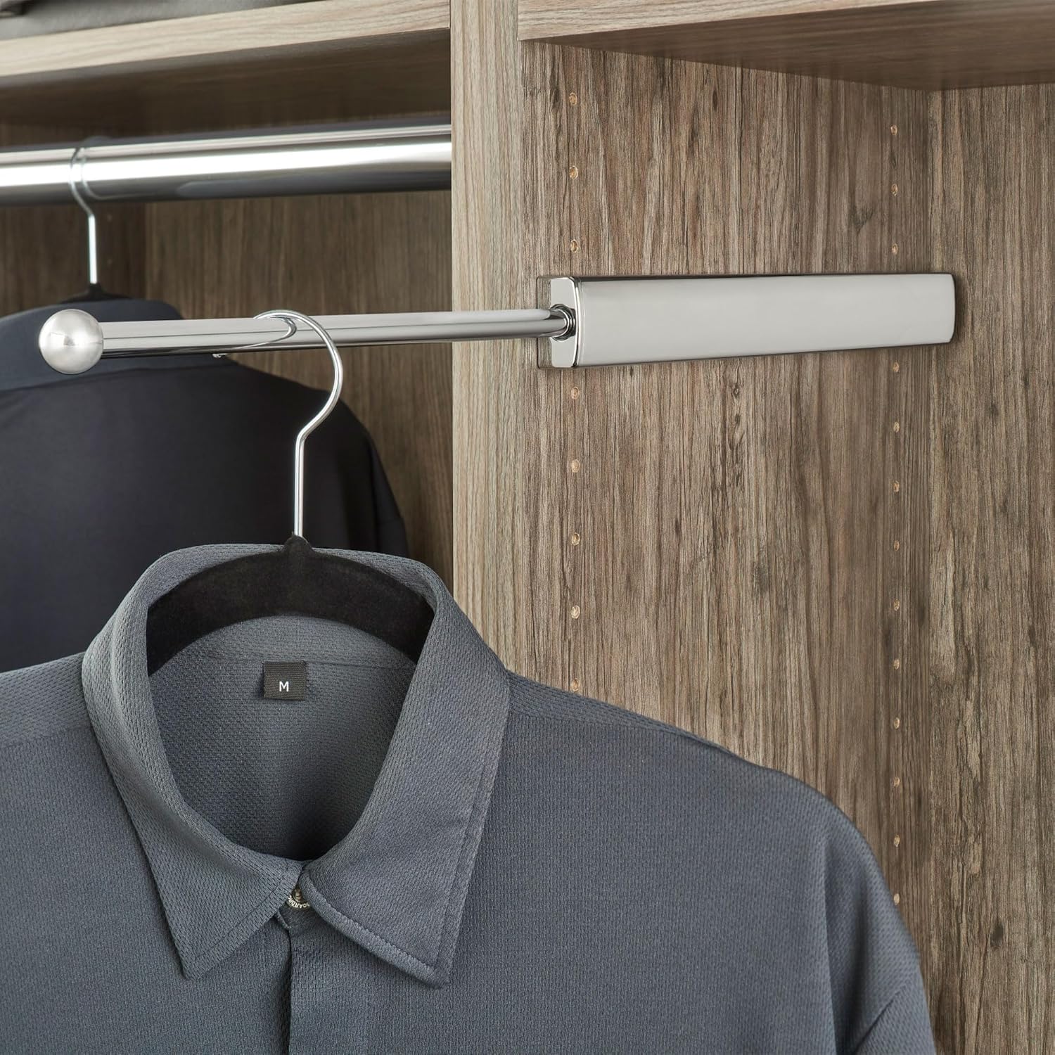 14" Pull Out Chrome Clothes Storage Hanging Rack (2 Pack) G125