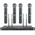 Quad Channel Wireless Microphone System with 4 Handheld Dynamic Microphone I81870