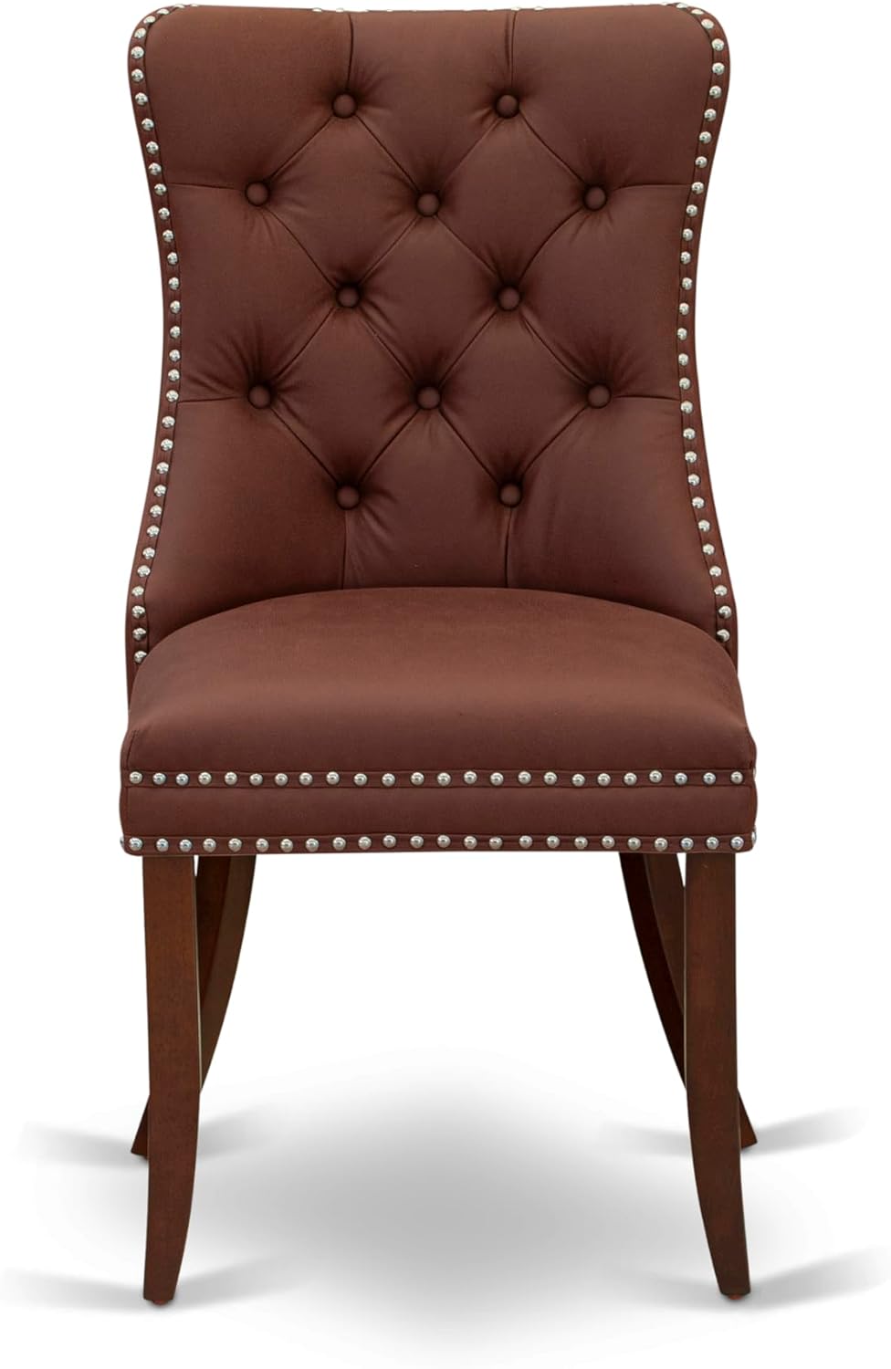 7 Piece Rectangle Wood Dining Table Set with 6 Upholstered Chairs, Mahogany A13908