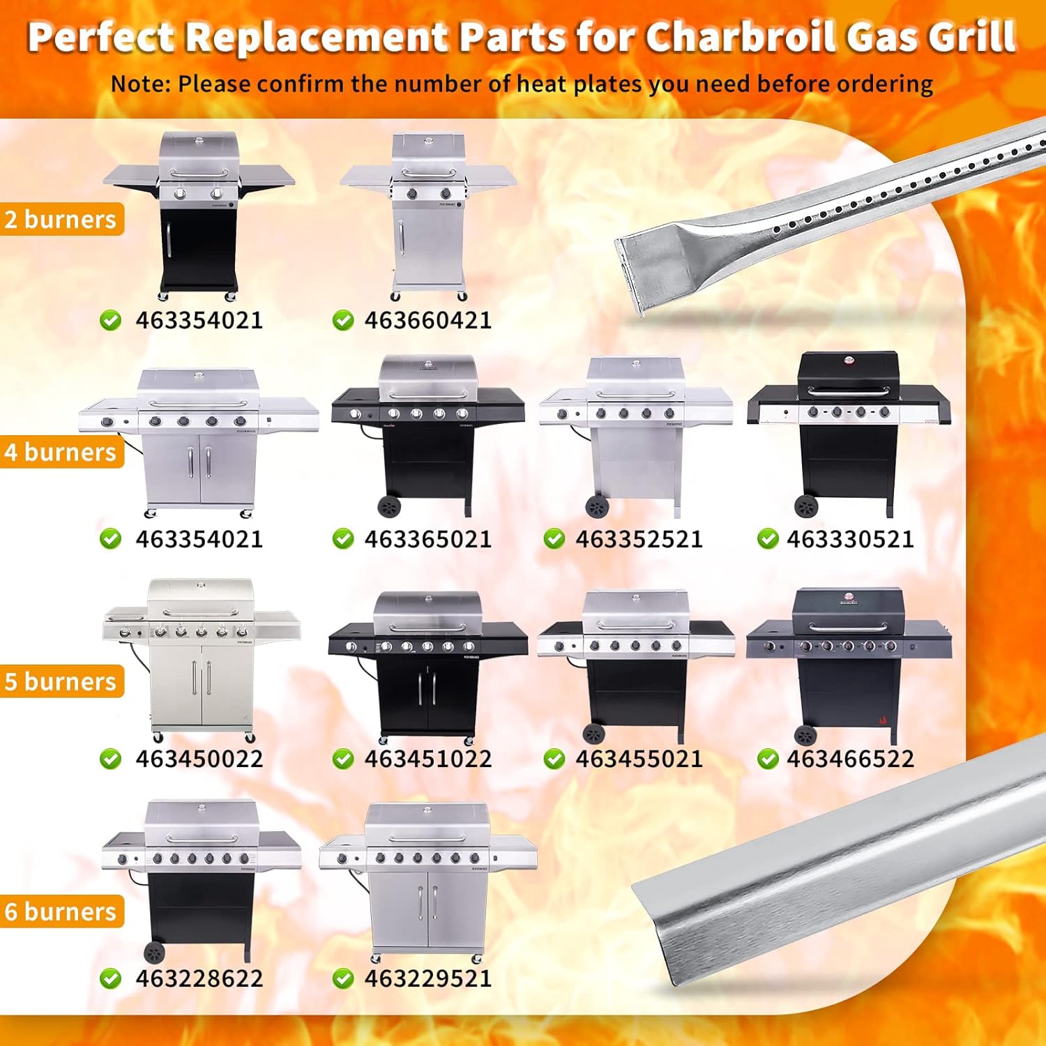 Grill Burners and Heat Tent and Grill Grates A837