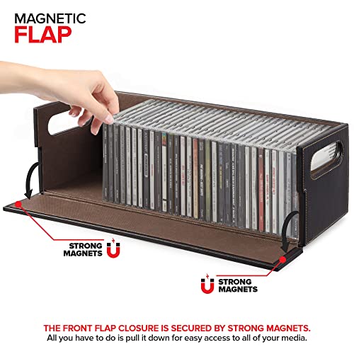 Faux Leather Black CD Storage Box E142