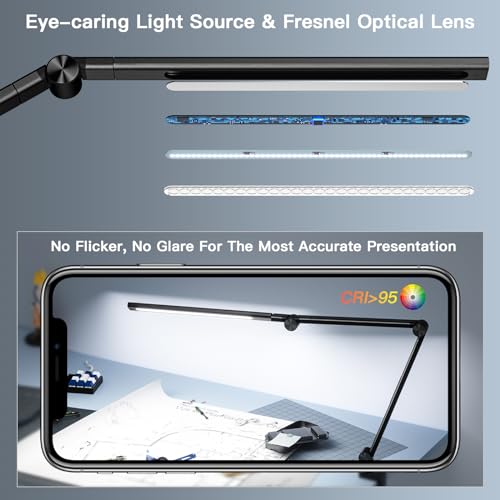 Black 18W LED Desk Lamp with Clamp Q6881