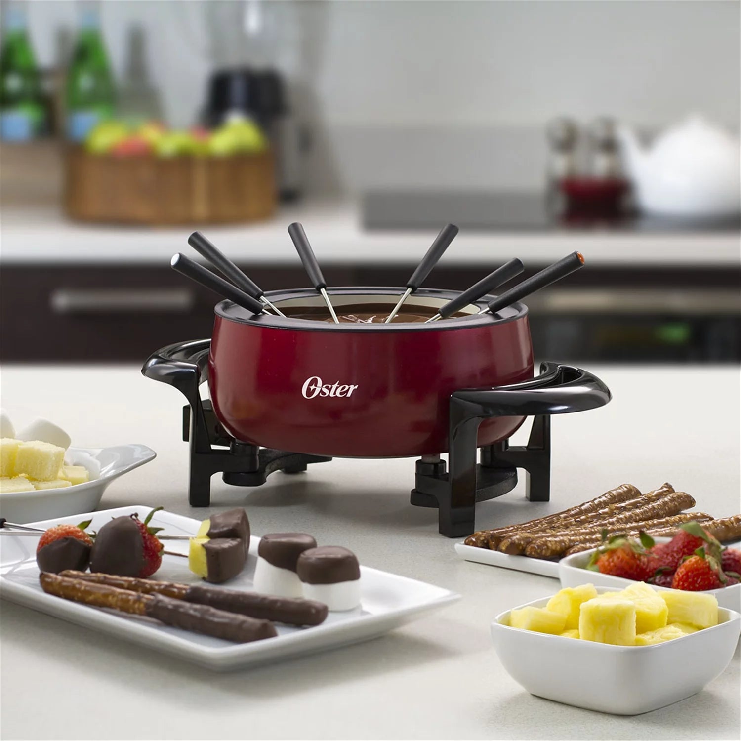 Red 2.8 Liter Non-Stick Electric Fondue Set F305388