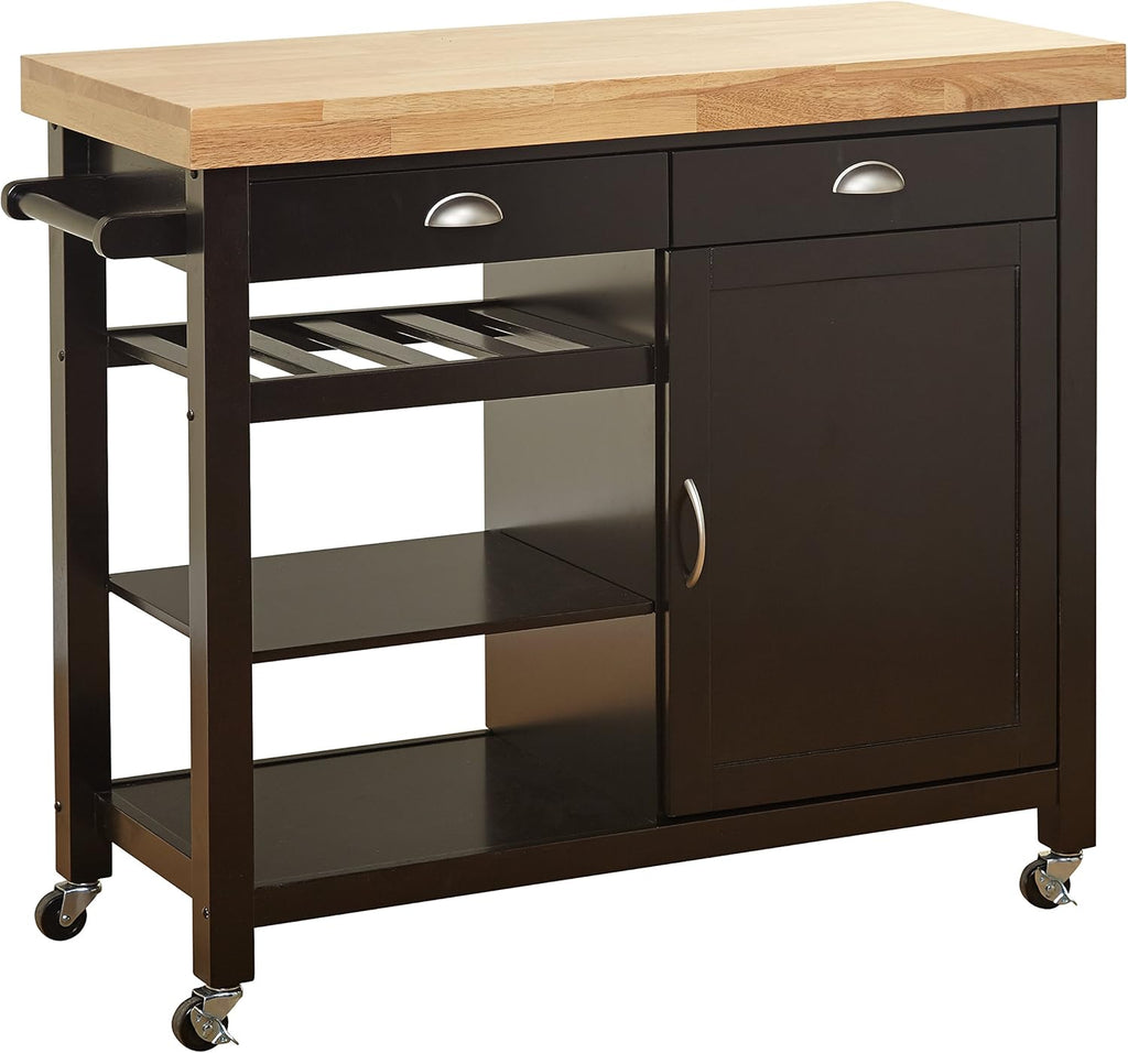 Wenge/Natural Storage Kitchen Cart D617234